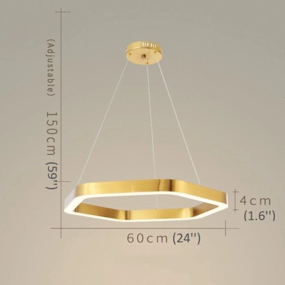 Chatelet Hexagon Gold Chandelier – Modern Statement Lighting - Picture 4 of 4